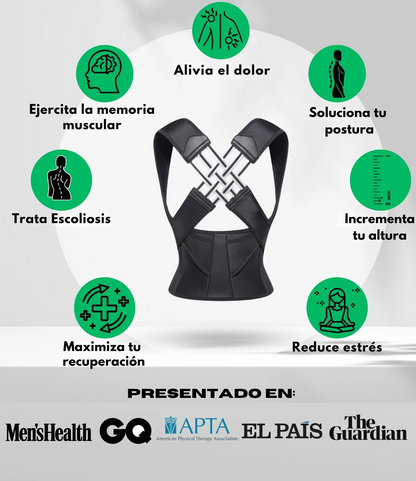 Alinea®X: Corrector de Postura Ultra Confort + Rodillo Masajeador Cuello (GRATIS)