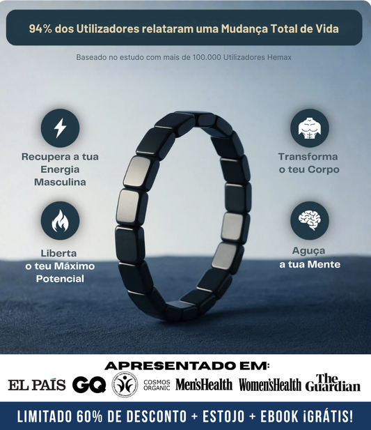 Pulseira de Hematite Hemax® — O Aliado do Desempenho Masculino
