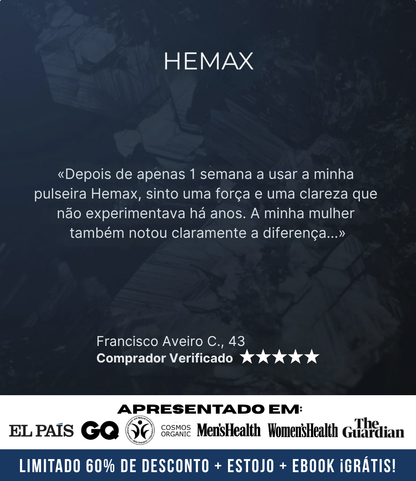 Pulseira de Hematite Hemax® — O Aliado do Desempenho Masculino