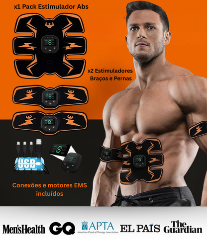 Estimulador Abdominal PowerAbs® + Creme Queima-Gordura Ultraburn GRÁTIS