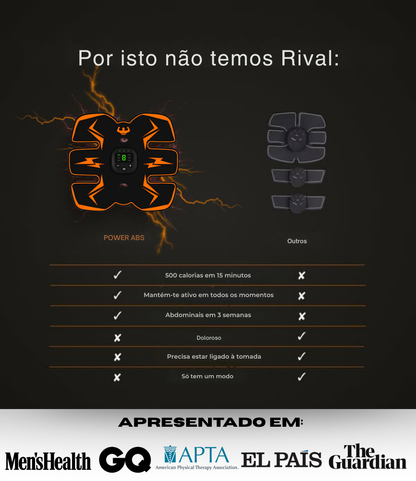 Estimulador Abdominal PowerAbs® + Creme Queima-Gordura Ultraburn GRÁTIS